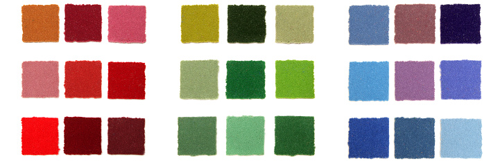 Paint swatch color samples.