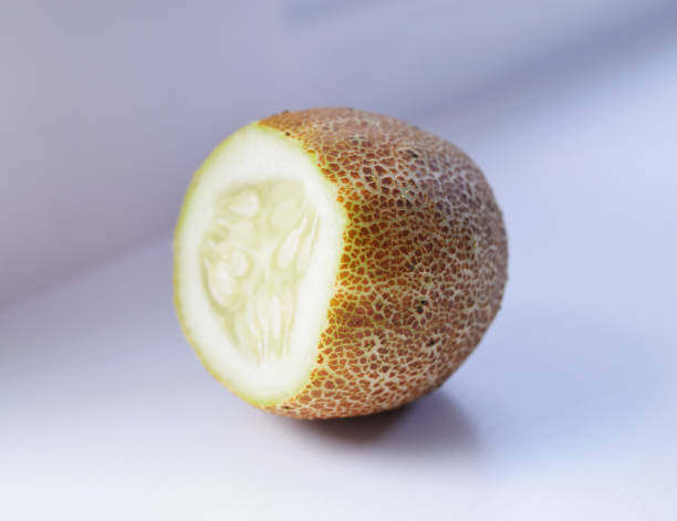 istock Brown netted cucumber (isolated), also known as Russian netted cucumber 973408502