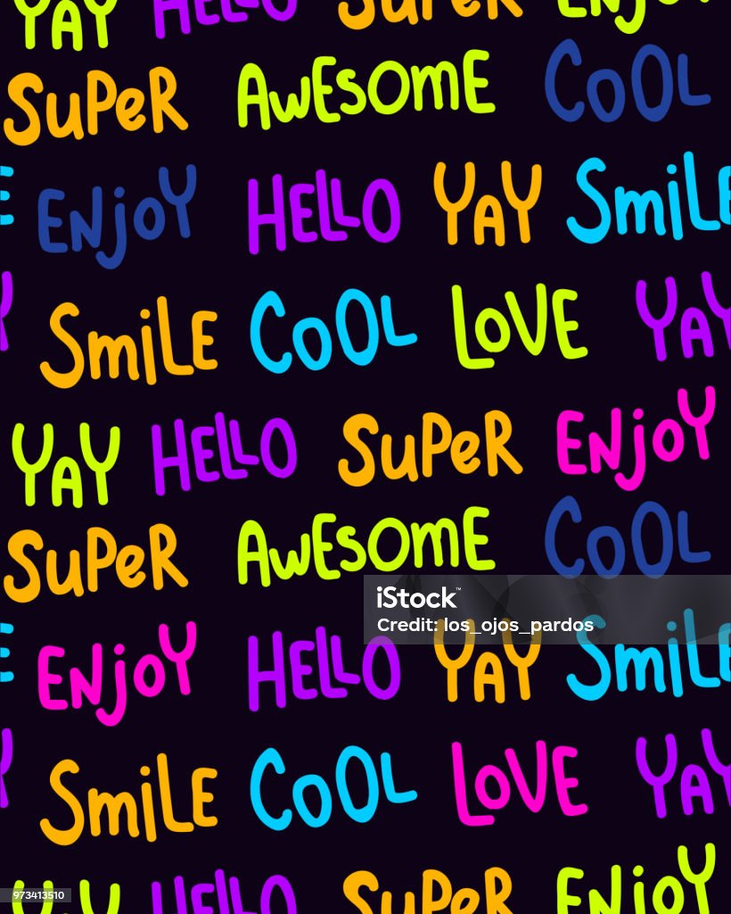 Fhe Lettering Neon Color Neon Lettering Pattern Stock Illustration - Download Image Now - Art ...