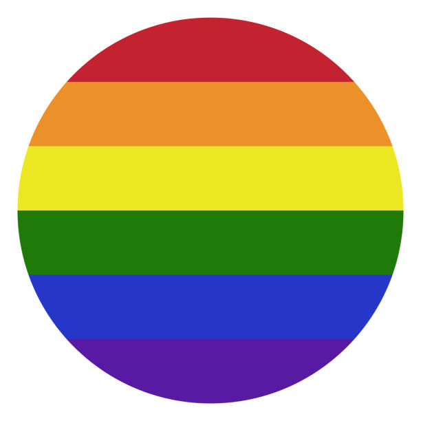 Rainbow Circle Rainbow circle with horizontal stripes gay pride symbol stock illustrations