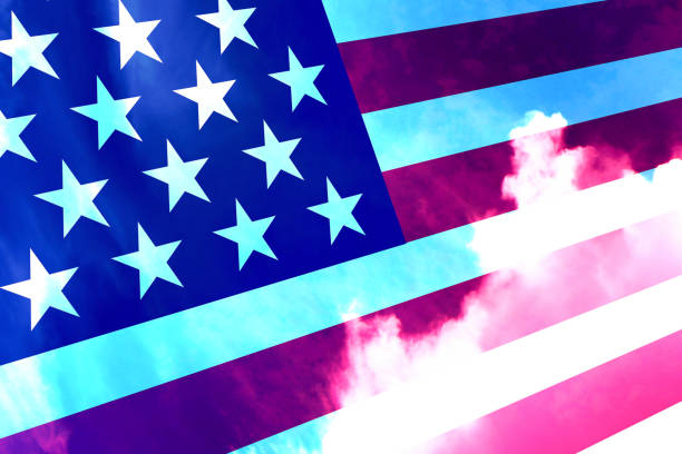 istock American flag blend exposeure with bright sky for memorial day 973423654