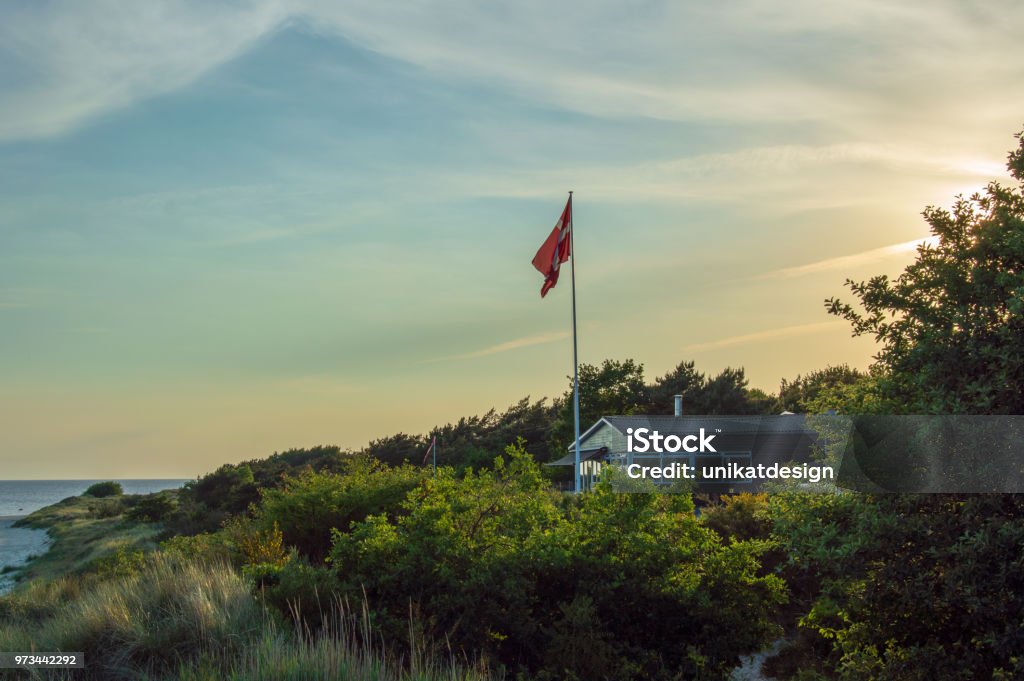 Idyllic view close to beach at the Baltic Sea Denmark Stock Photo