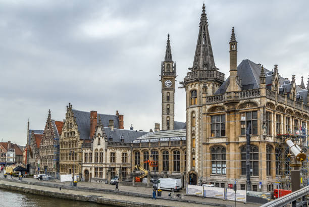 istock Lys river embankment (Graslei), Ghent, Belgium 973448796