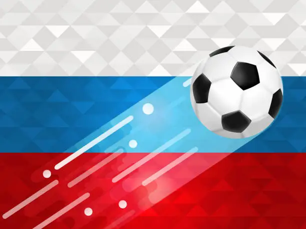 Vector illustration of Russian soccer ball background for russia event