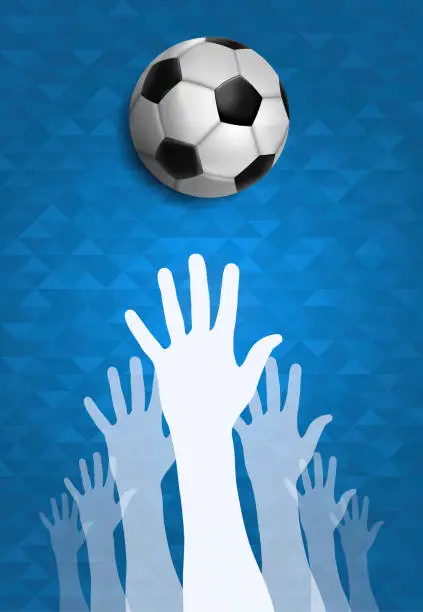 Vector illustration of People hands together for soccer sport event