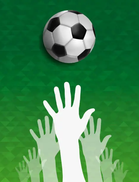 Vector illustration of People hands together for soccer sport event