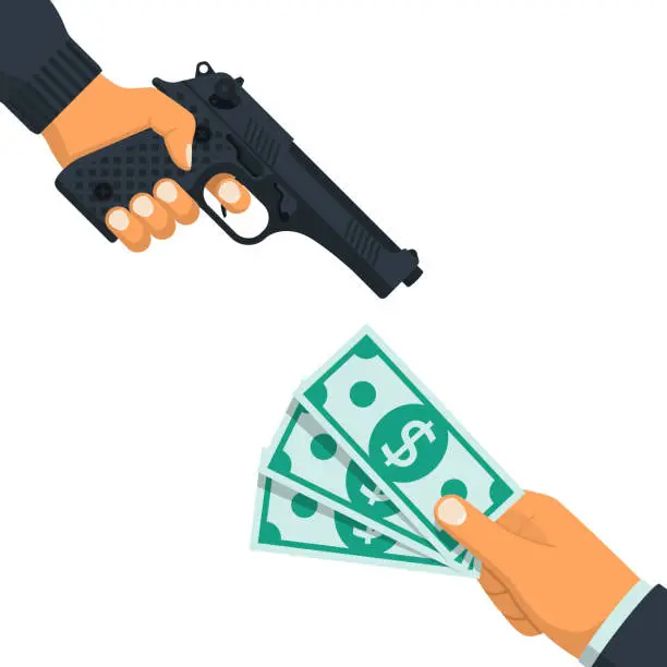 Vector illustration of Robbery concept vector