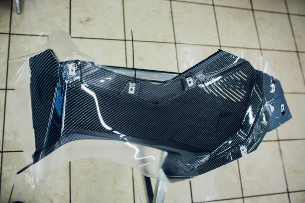 istock Transparent film wrap, car paint protection ATV 973456536