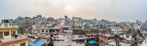 Photo of Kathmandu Nepal Roof Tops, city scape and pano