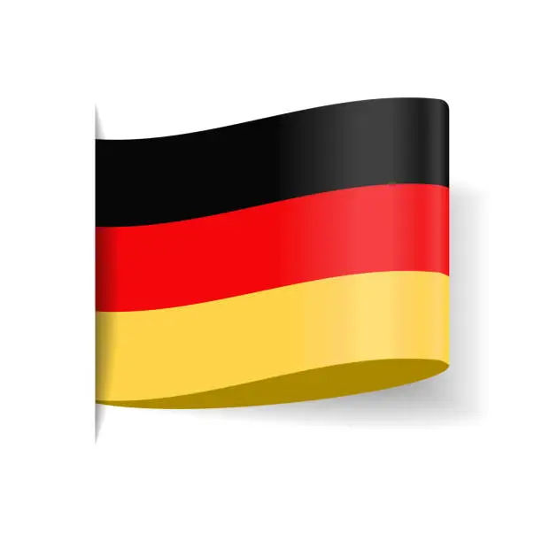 Vector illustration of Germany - Tag Label Flag Vector Flat Icon
