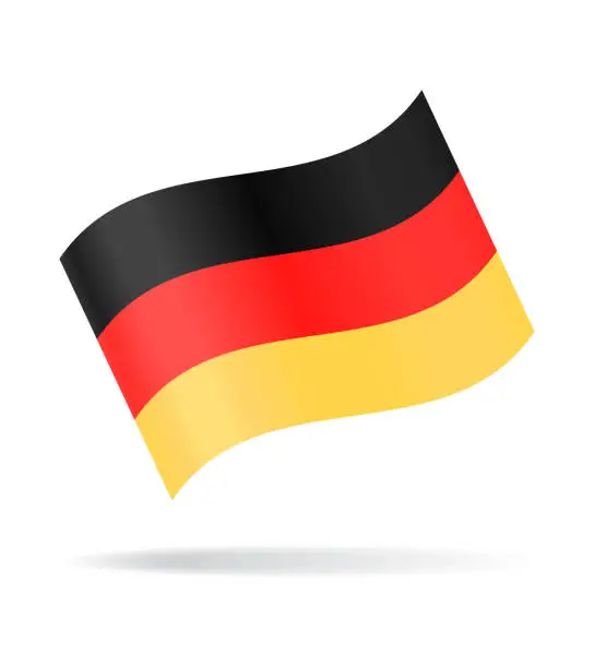 Vector illustration of Germany - Waving Flag Vector Glossy Icon