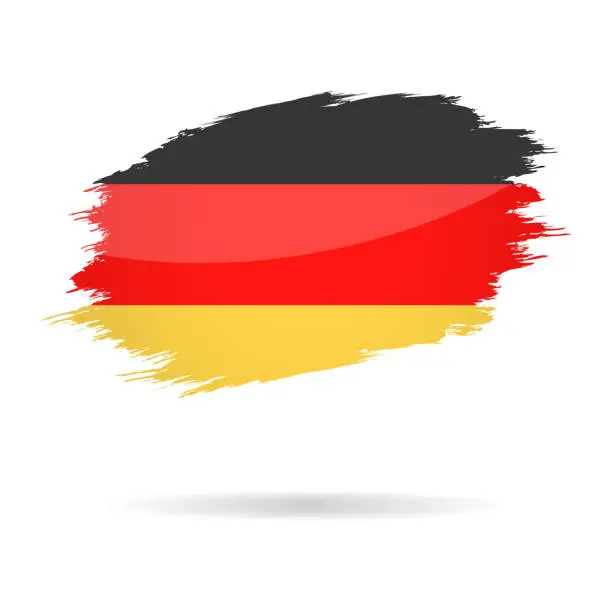 Vector illustration of Germany - Grunge Flag Vector Glossy Icon