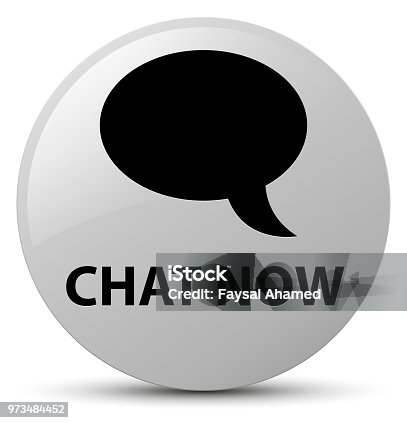 istock Chat now white round button 973484452