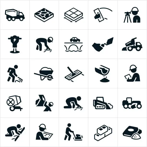 Vector illustration of Concrete Icons