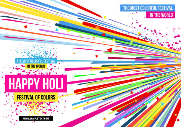 Creative template for Indian festival Happy Holi celebrations with multi color splash and strips on white background. Beautiful Indian festival Happy Holi. Creative template for Indian festival Happy Holi celebrations with multi color splash and strips on white background. Beautiful Indian festival Happy Holi. kitsch stock illustrations