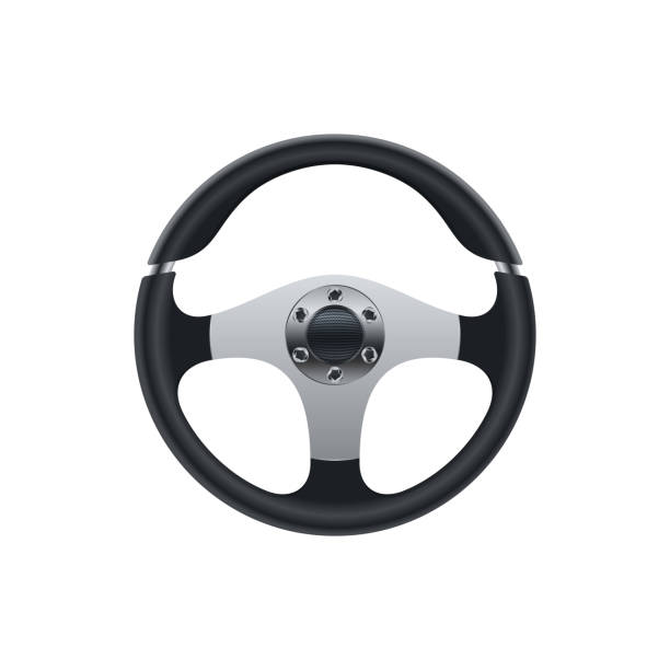 ilustrações de stock, clip art, desenhos animados e ícones de realistic cars steering wheel design - car isolated three dimensional shape white background