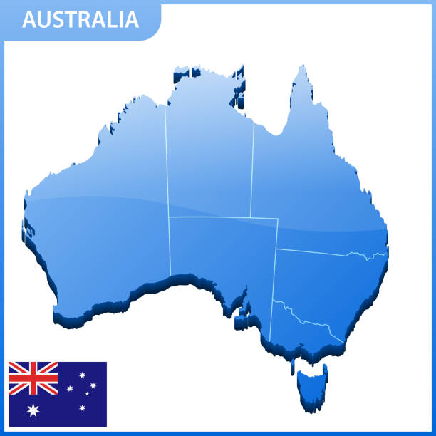 istock Highly detailed three dimensional map of Australia. Administrative division. 973547078