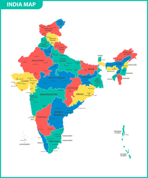 400+ India Map With State And Capital Stock Photos, Pictures & Royalty-Free  Images - iStock