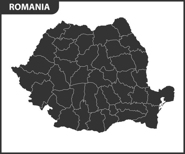 ilustrações de stock, clip art, desenhos animados e ícones de the detailed map of the romania with regions or states. administrative division. - constanta