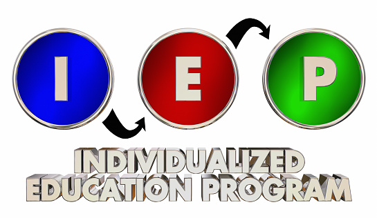 IEP Individualized Education Program Teaching Words 3d Render Illustration