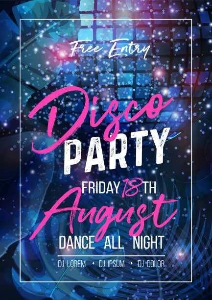 Vector illustration of Disco party poster