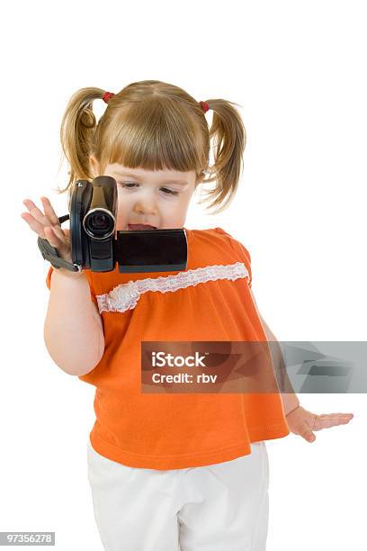 Rapariga Engraçada Com Camcoder - Fotografias de stock e mais imagens de Atividade - Atividade, Controlo, Criança