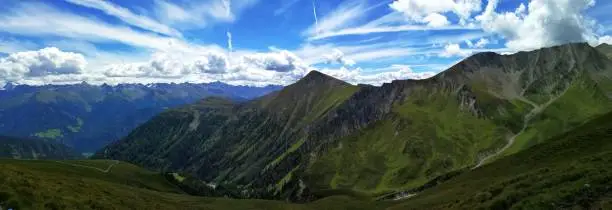 Panorama of the mountains near Serfaus (Austria)