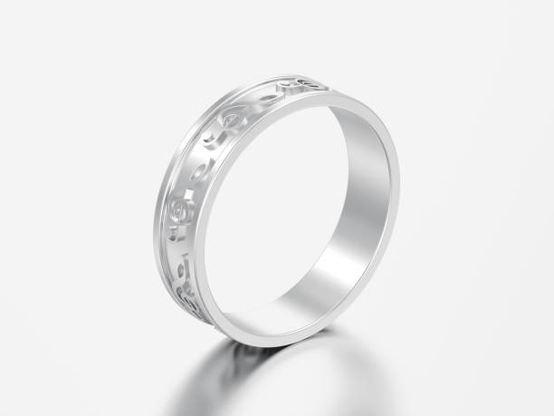 istock 3D illustration silver modern music ring with note treble clef 973574176
