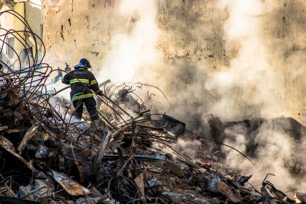 Manhattan, New York, March 17, 2021. Firefighters getting ready for an intervention in Midtown.