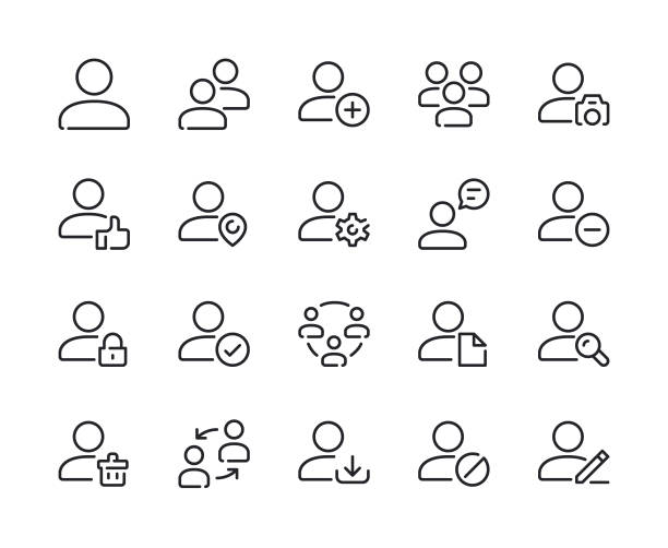 ilustrações de stock, clip art, desenhos animados e ícones de user line icons - guest