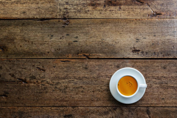 espresso coffee - isolated on white breakfast cafe office imagens e fotografias de stock