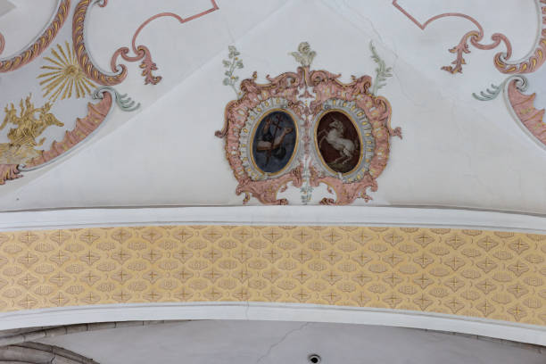 istock church painted wall interior details 973637724