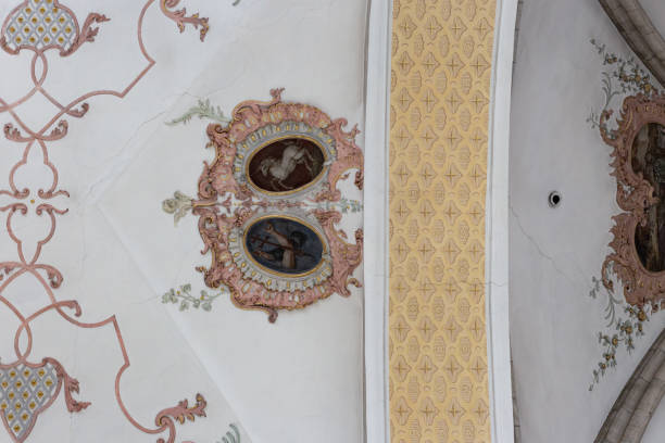 istock church painted wall interior details 973637738