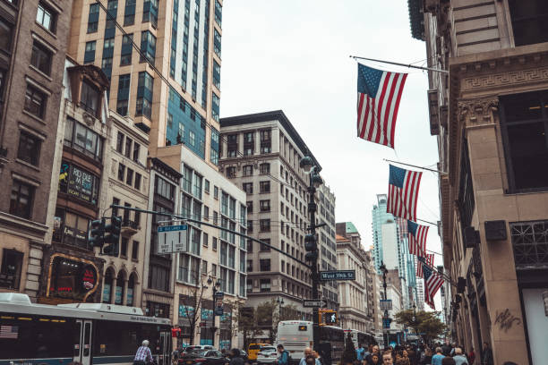 istock American Flag in Street 973644048