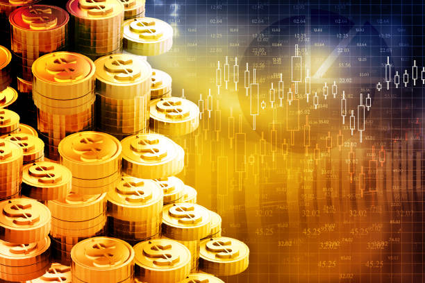 istock Stock market graphs, business chart 973661504
