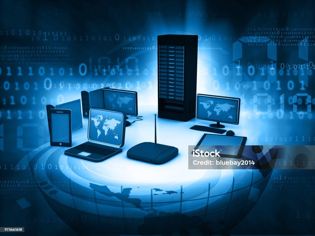 Computer Internet Concept Computer Network And Internet Communication Concept Stock Photo ...
