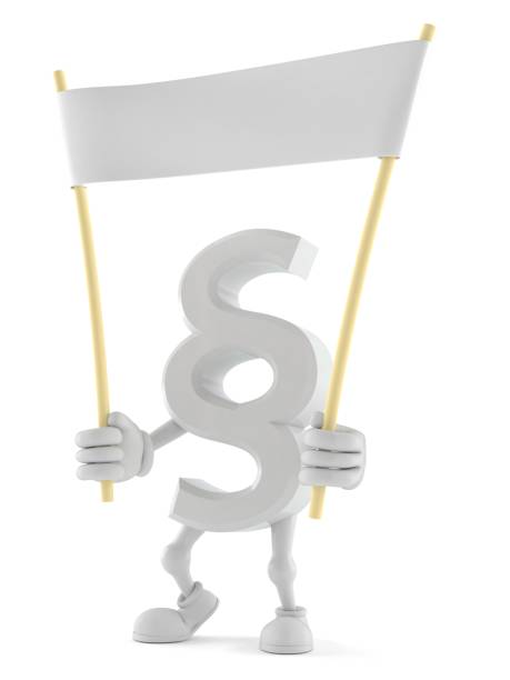 istock Paragraph character holding blank banner 973679814