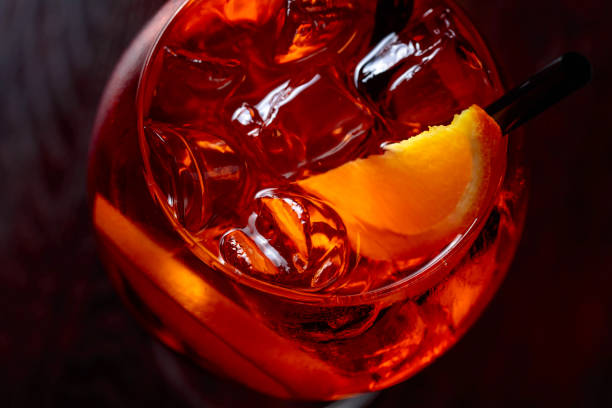 istock Cocktail with natural ice and orange slices. 973686428