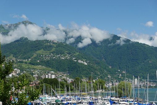 View of Montreux from Clarens shoreline
