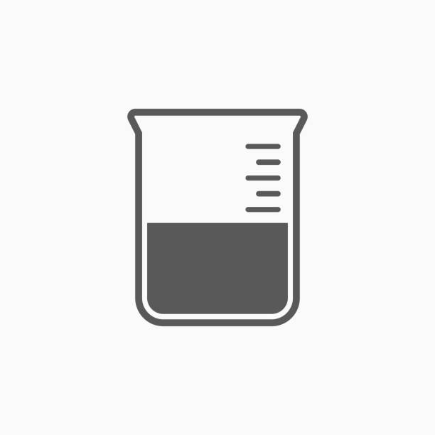 значок стакана - beaker flask laboratory glassware research stock illustrations