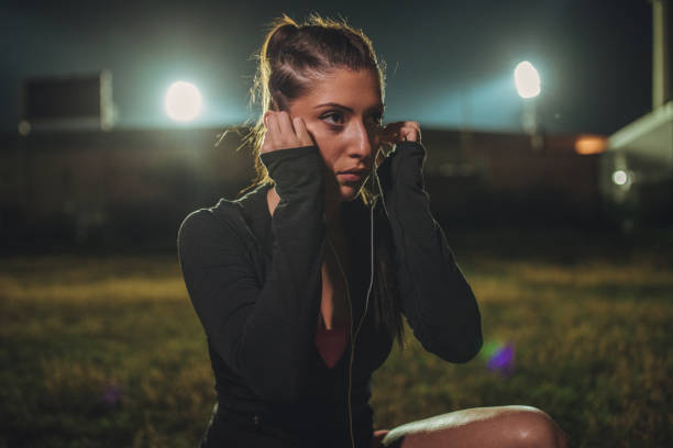 istock Girl needs music for training 973726436