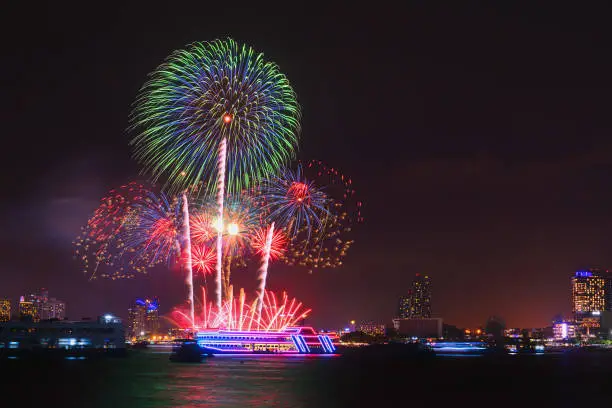 Photo of Fireworks over the city of Pattaya.