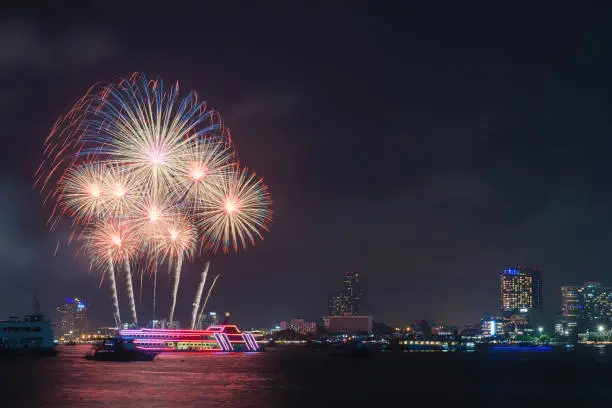 Photo of Fireworks over the city of Pattaya.