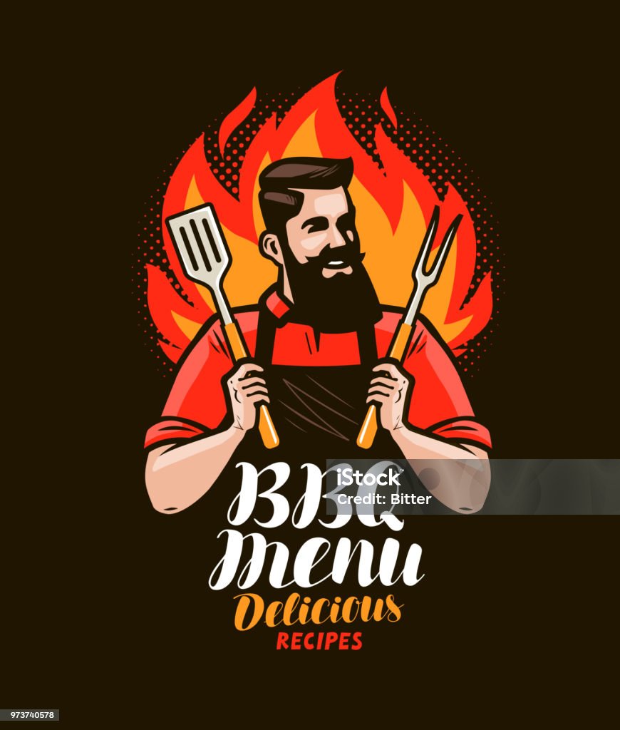 Barbecue Menu Design Graphics Bbq Barbecue Design Of Menu For Restaurant Or Cafe Vector Illustration ...
