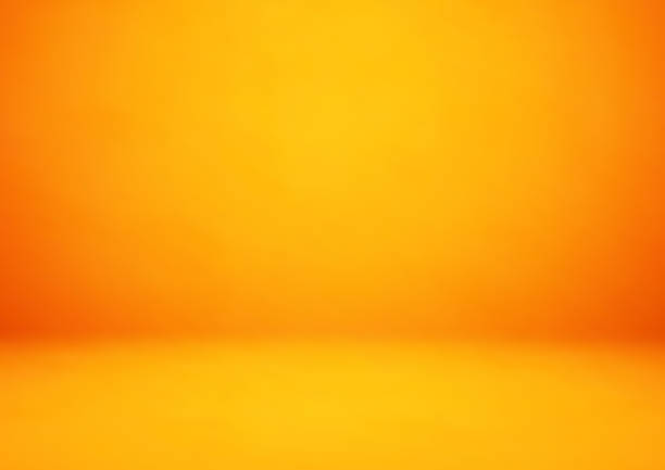 Empty orange studio room, used as background for display your products Empty orange studio room, used as background for display your products backdrop artificial scene stock illustrations
