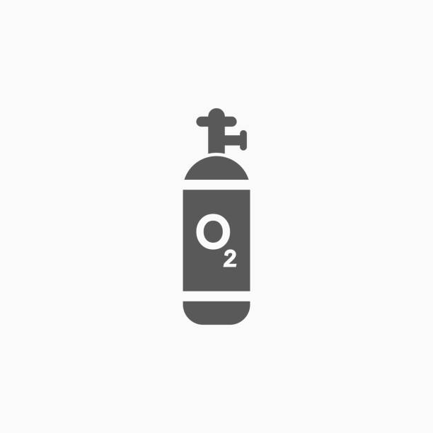 illustrations, cliparts, dessins animés et icônes de icône de cylindre d’oxygène - bouteille doxygène
