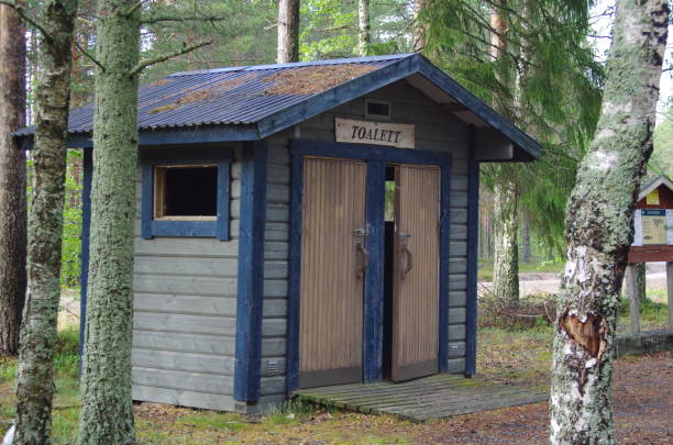istock Simple toilet in a rest area 973758784