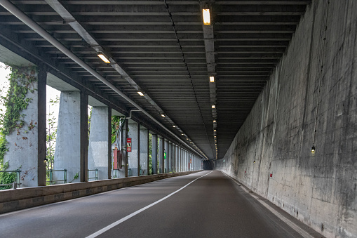 Concrete road tunnel around Lake Garda, Italy
