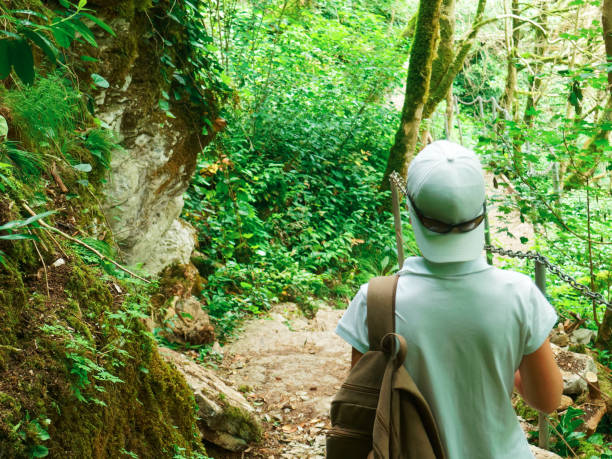 istock Tourist in tropical park 973763180
