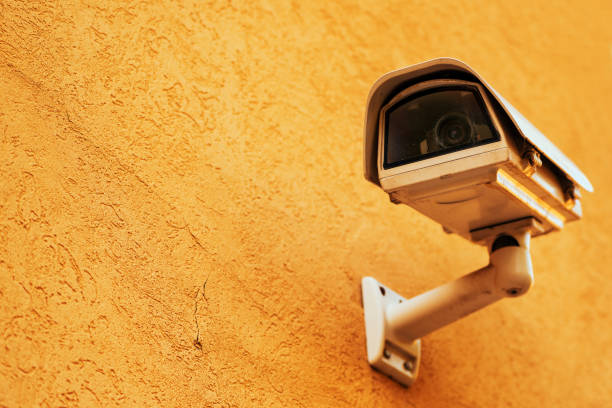 istock Private property protection concept with outdoor security camera 973767338